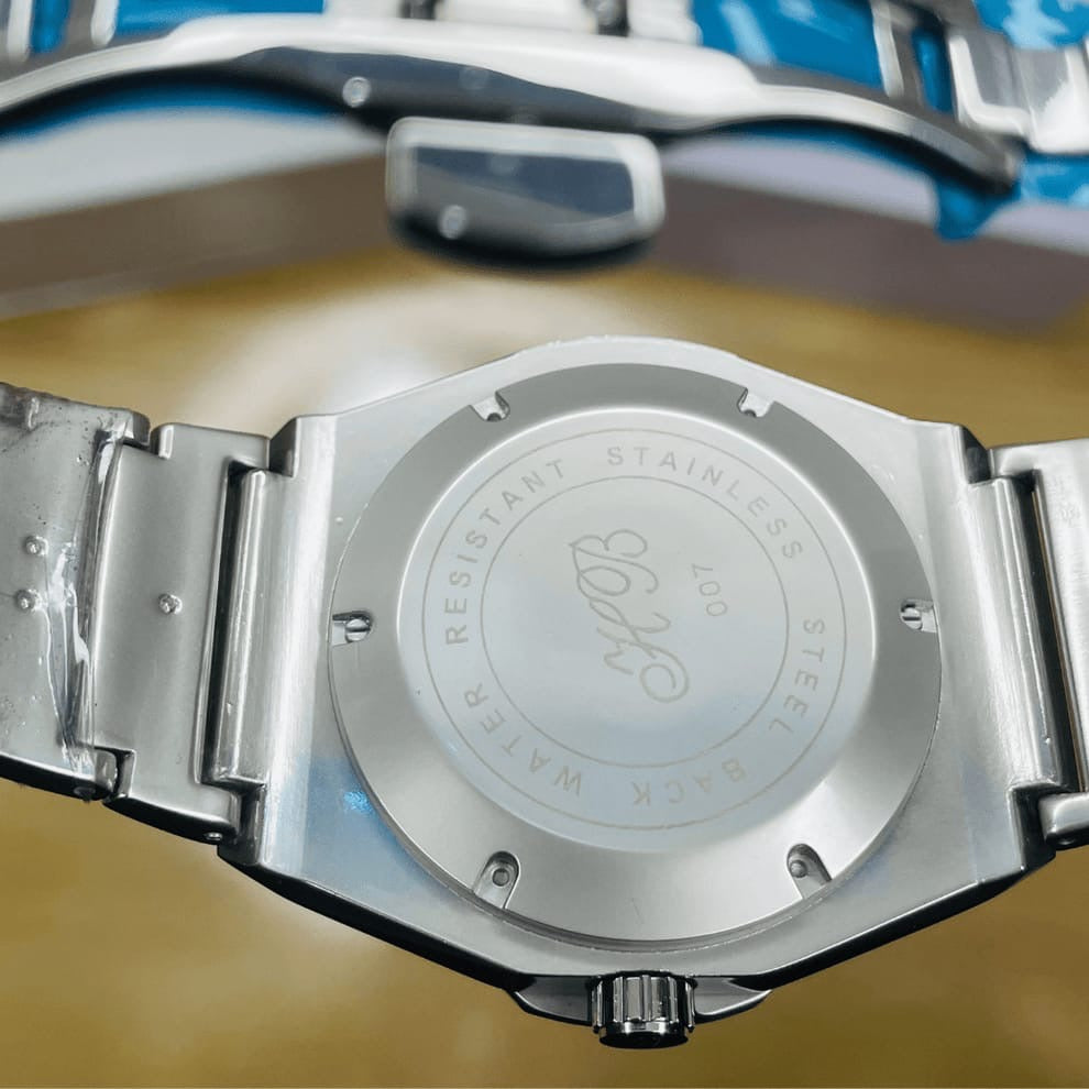 HB Premium Watch - Luxury Diamond Cut Chain - Black Dial